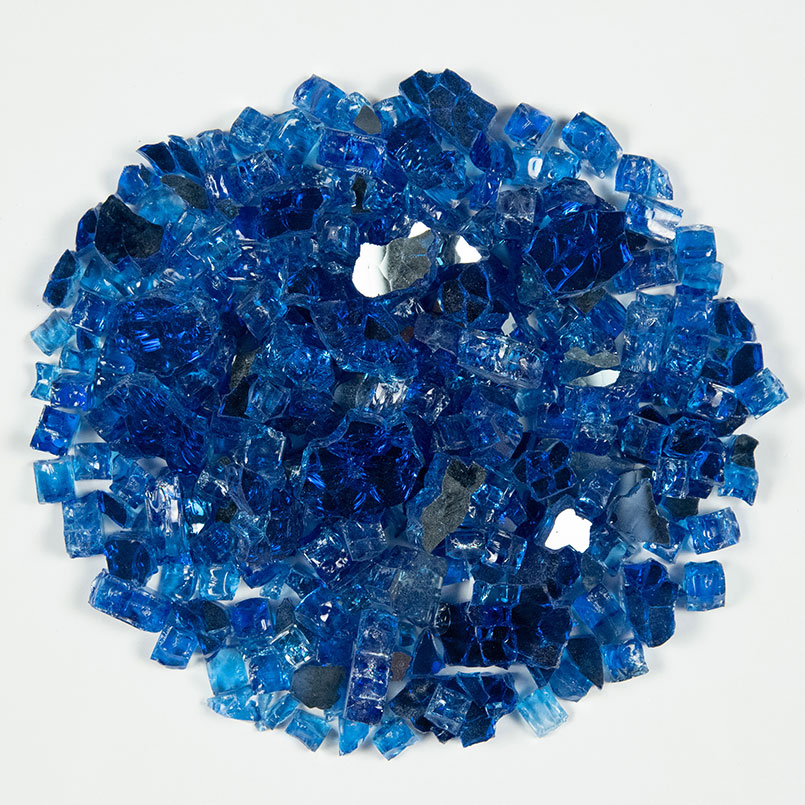 Sapphire Blue Fire Glass 0.5" (20 lb)0000000000