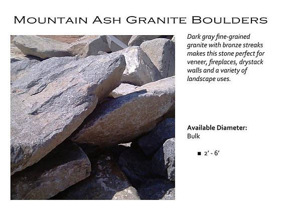 Mountain Ash Granite Boulders